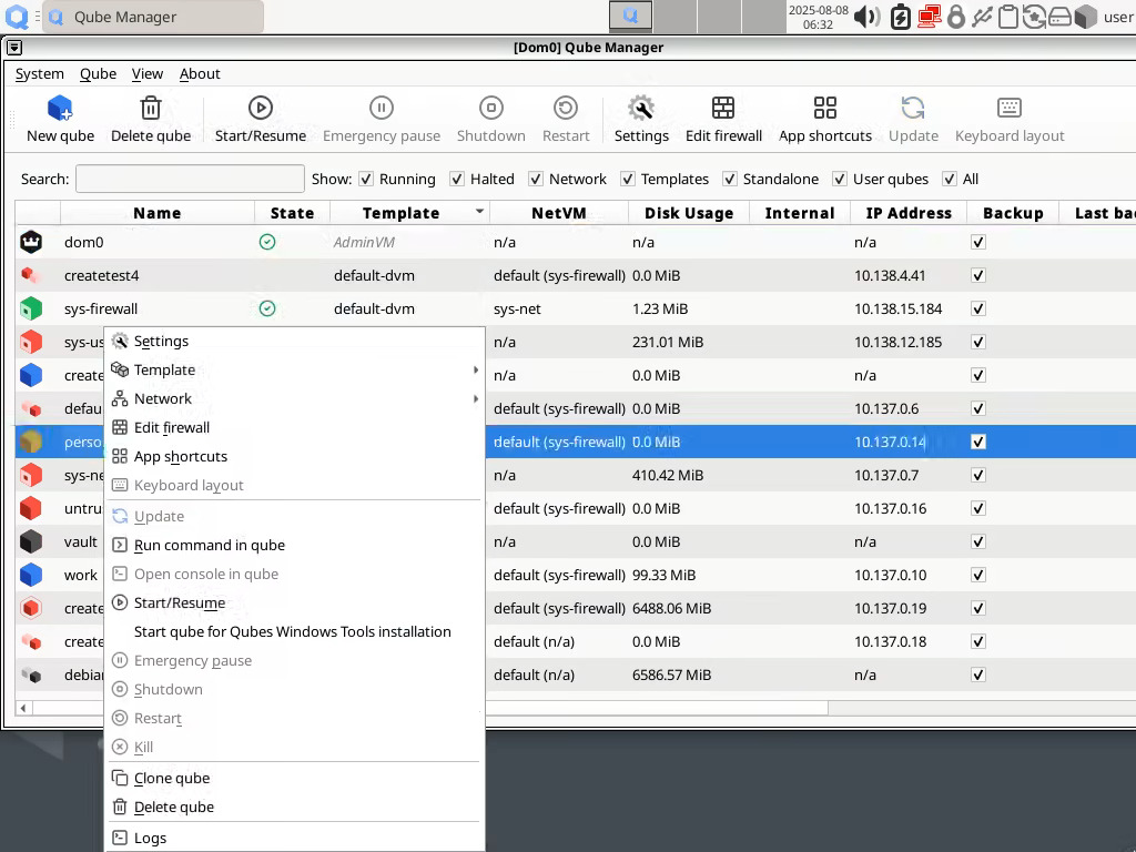Qube Manager with improved flat icons